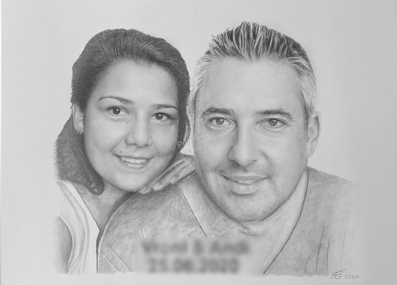 Bleistiftzeichnungen-Portraitzeichnung-Mann-Frau-Paar-10